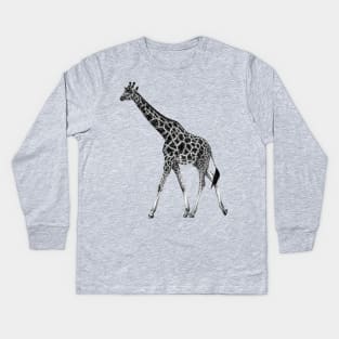 Giraffe illustration Kids Long Sleeve T-Shirt